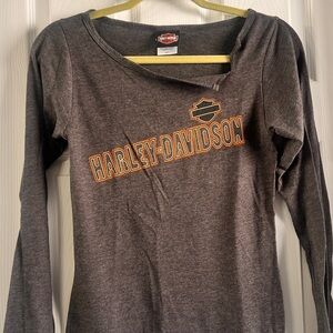 Vintage Y2K Harley-Davidson Gray Long Sleeve Shirt Orlando, Florida